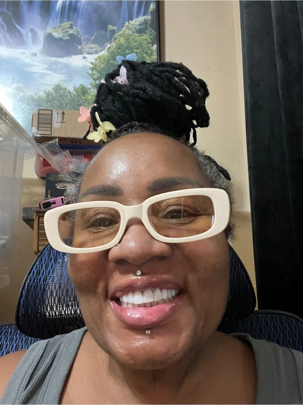 Chunky Ivory Cream Rectangle Eyeglasses Clear Lens Retro Fashion Glasses-Unisex